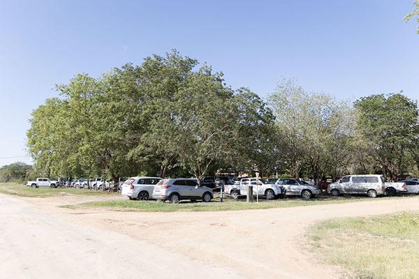 Cars parked outside the church of Osterwick | Loma Plata | Paraguay