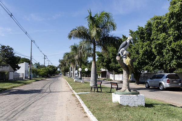 The main street of Pilar with many statues and sculptures | Pilar | Paraguay