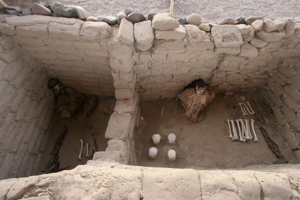 Picture of Chauchilla cemetery (Peru): Mummies in family grave at Chauchilla cemetery