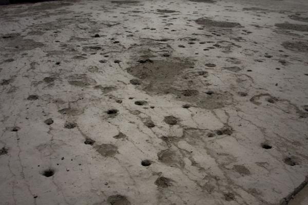 Picture of Holes in a platform on the pyramid for offeringsLima - Peru