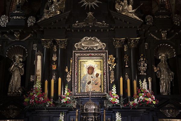 The image of the Black Madonna and child in the most important shrine of Jasna Góra monastery | Jasna Góra monastery | Poland