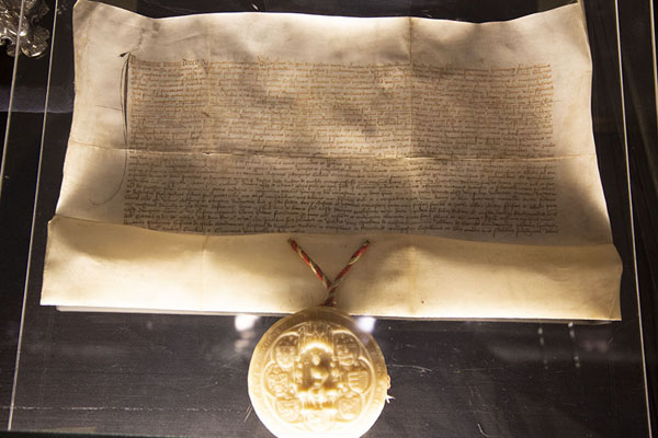 Picture of One of the original documents on display in the little museum of Jasna GóraCzęstochowa - Poland