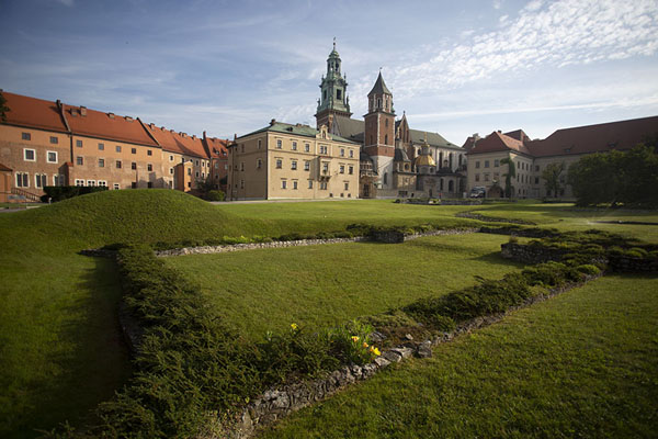 Picture of Wawel Cathedral towering above the ruins of old churches on top of WawelKraków - Poland