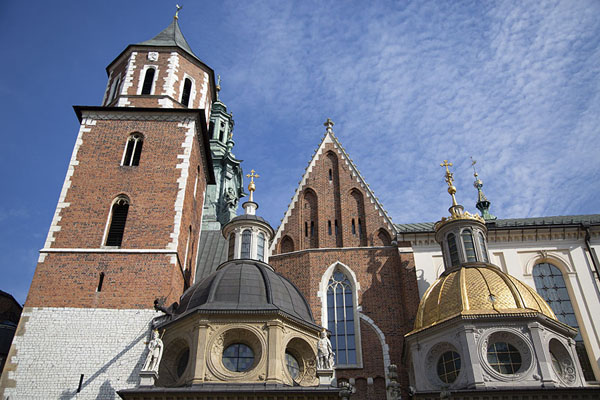 Side view of Wawel Cathedral with the golden Sigismund Chapel on the right | Wawel Castle | Poland