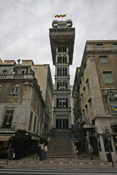 Picture of Elevador Santa Justa seen from street levelLisbon - Portugal