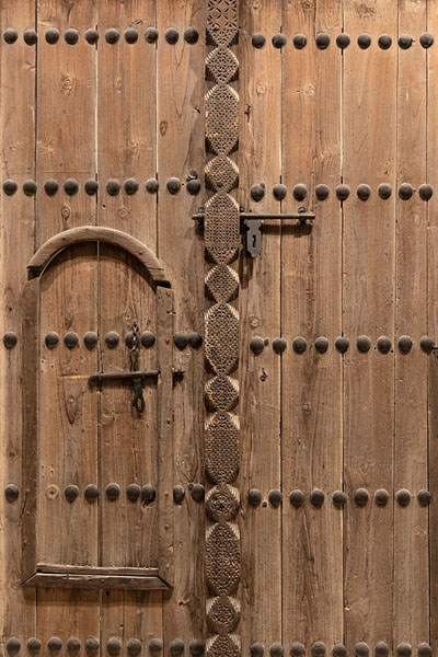 Traditional wooden door om display in the National Museum | National Museum Qatar | Qatar