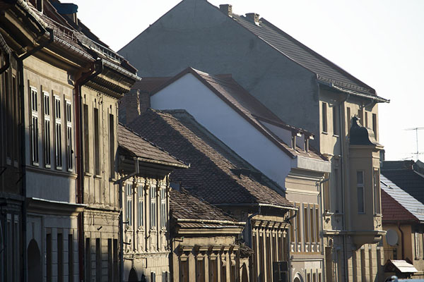 Picture of Brașov (Romania): Row of buildings in the early morning in the old town of Brașov