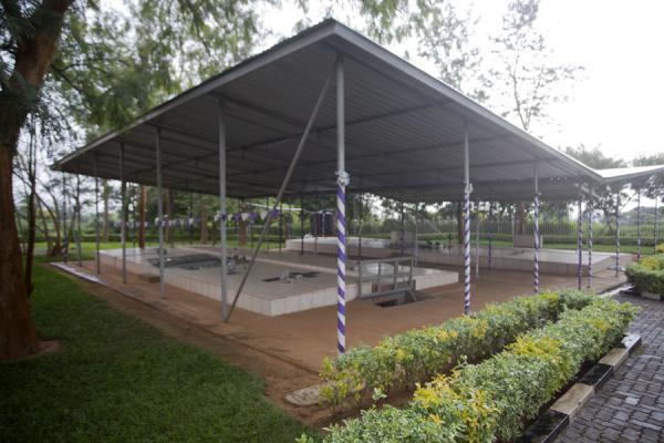 Picture of Nyamata Genocide Memorial (Rwanda): Covered mass graves are part of the Genocide Memorial of Nyamata