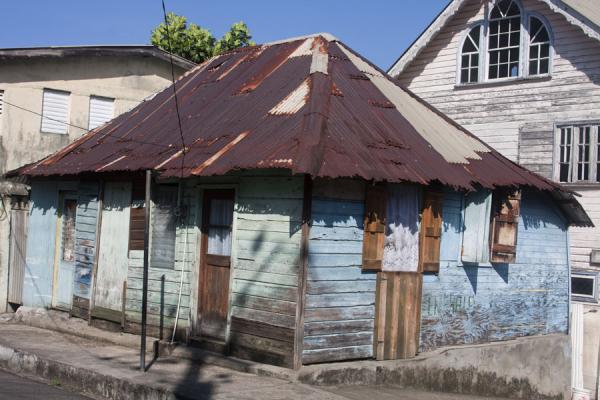 Foto van House painted blue in Soufrière - Santa Lucia - Amerika