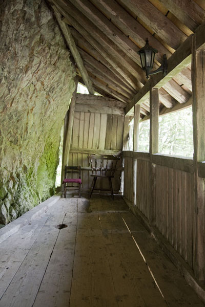 Picture of A wooden balcony clinging to the cliff