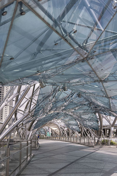 Picture of Helix bridge for pedestrians and cyclists spanning Marina Reservoir - Singapore - Asia