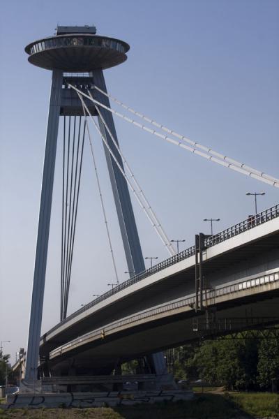 Picture of The most characteristic part of the New Bridge: UFO connected to the bridge with steel cablesBratislava - Slovakia