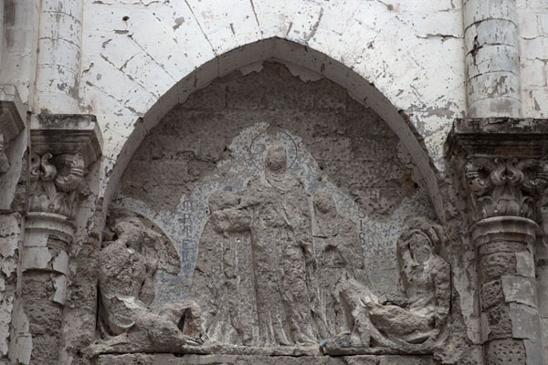 Detail of a fragment with destroyed decoration | Mogadishu cathedral | Somalia