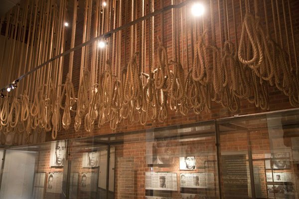 Picture of Apartheid Museum (South Africa): Ropes symbolizing the executions of political prisoners during the apartheid years