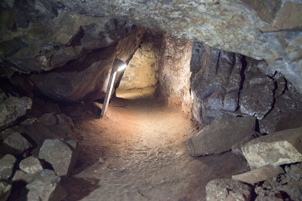 Picture of One of the tunnel-like passages inside the tunnel complexSterkfontein - South Africa