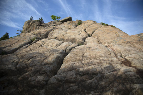 Looking up a wall of rocks on the western slopes of Gwanaksan | Gwanak Mountain | South Korea