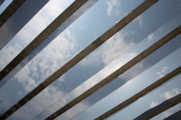Picture of Seoullo 7017 (South Korea): Reflection of clouds in the mirrors over Yunseul art installation