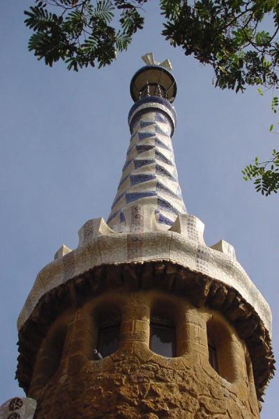 Picture of Barcelona Gaudí art (Spain): Tower of Gaudi Park Güell Barcelona