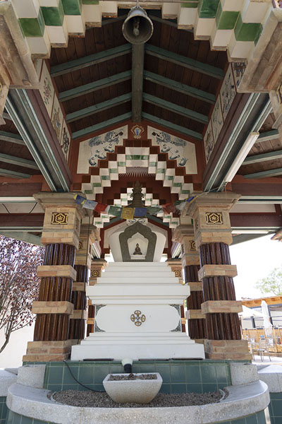 Foto van Small chorten in a four-sided building of Sakya Tashi Ling monasterySakya Tashi Ling - Spanje