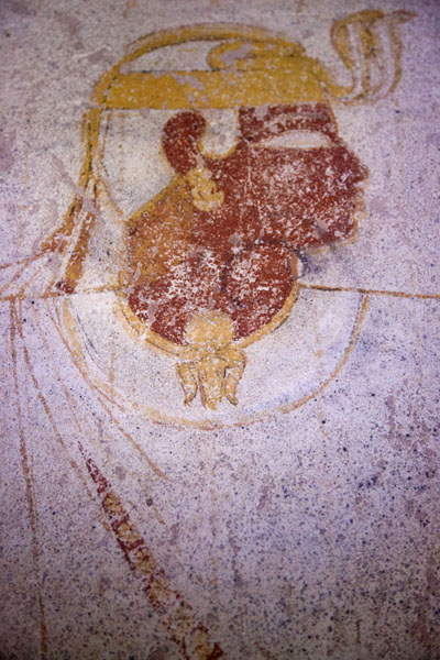 Foto van Amun with his protective cobras depicted on a mural inside one of the royal tombsKurru - Soedan