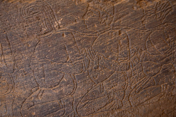 Detail of a decorated stone inside the tiny museum at the foot of Jebel Barkal | Jebel Barkal | Sudan