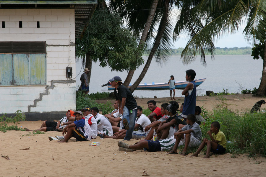 Sitting on the beach while watching a football match | Galibi | le Surinam