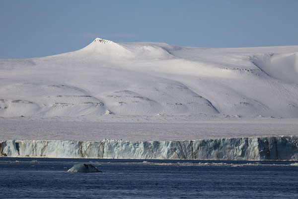 Picture of Snow-covered mountain with glacier wall of NegribreenNegribreen - Svalbard and Jan Mayen