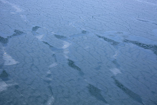 Foto de Fragile ice with some water in between on the sea of StorfjordenStorfjorden - 