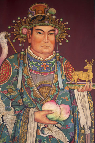 Foto van Painting on a wall of Baoan templeTaipei - Taiwan
