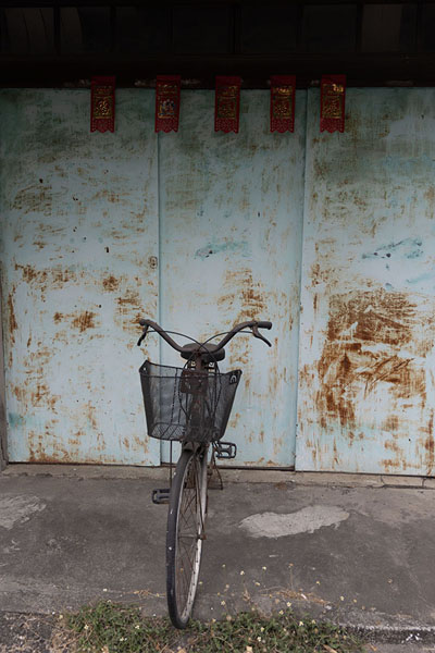 Picture of Bicycle oarked in front of a house in Meinong - Taiwan - Asia