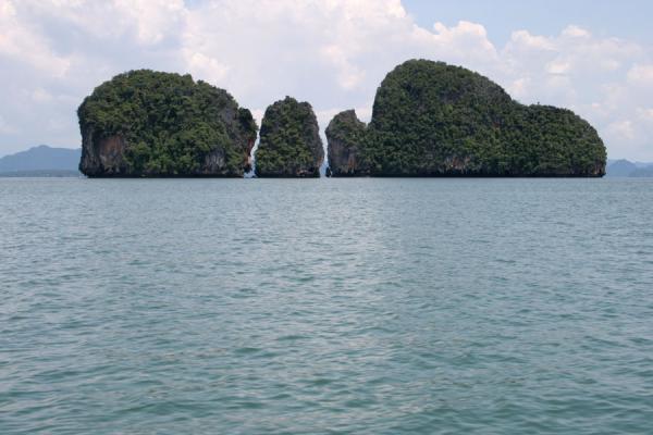 Islands jutting out of the sea in Phang Nga National Bay | Phang Nga Bay | Thailand