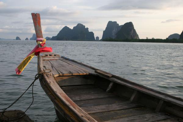 Picture of Boat with typical island landscape of Phang Nga National Bay