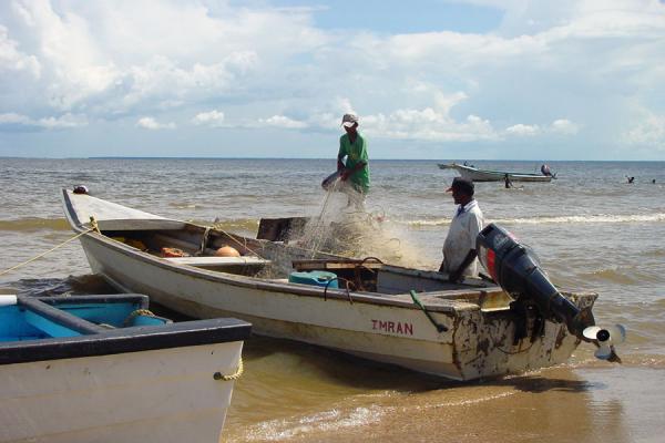 Foto di Organizing fisher netsTrinidad - Trinidad & Tobago
