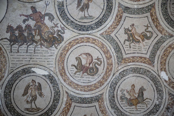 Picture of Bardo National Museum (Tunisia): Detail of a mosaic depicting gods and goddesses