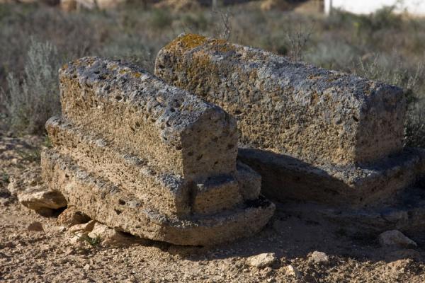 Two old tombstones at Gozli Ata | Yangykala Canyon & Gozli Ata | Turkmenistan