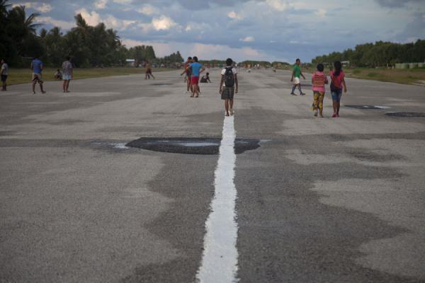 Picture of Vaiaku Town (Tuvalu): The runway of the airport: great for a game or an afternoon stroll