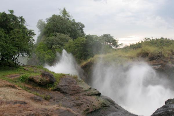 Water forming a reverse water fall inside the gorge of Murchison Falls | Murchison Falls | Uganda