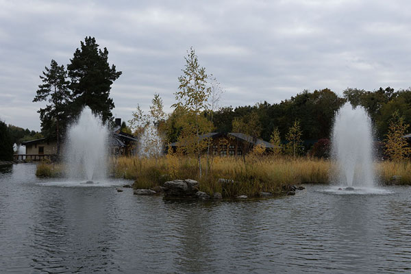 Lake with fountains in Mezhyhirya Palace | Mezhyhirya Paleis | Oekraïne