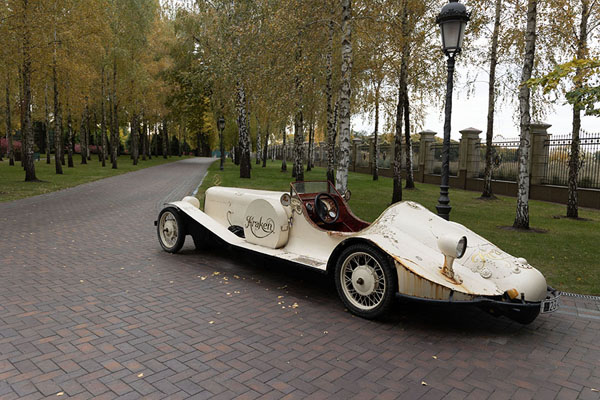 Classic car parked inside Mezhyhirya Palace estate | Mezhyhirya Paleis | Oekraïne