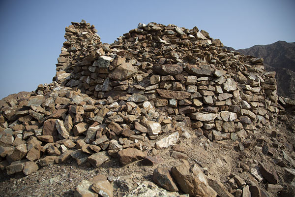 Picture of The ruins of the archaeological tower in Nahwa counter enclaveMadha Nahwa enclave - United Arab Emirates