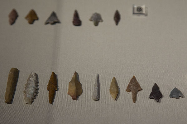 Rows of objects found in the museum of Mleiha | Centro arqueológico de Mleiha | Emiratos Arabes Unidos