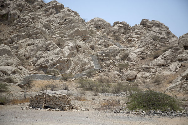 Picture of The hill on which Qasr al-Zabba is located with stairs running upShimal - United Arab Emirates