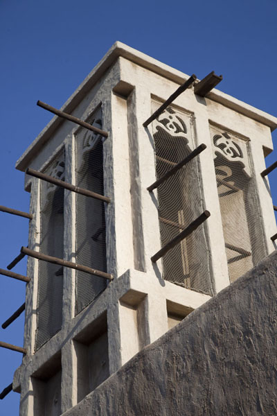 Looking up one of the wind towers of the house | Sheikh Saeed al-Maktoum House | Emirati Arabi Uniti