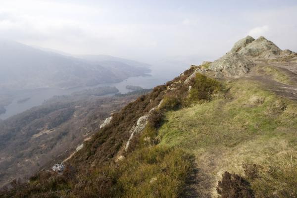 Picture of Loch Katrine behind the peak of Ben A'an