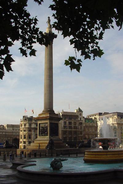 Nelson towering above the square and surroundings | Trafalgar Square | United Kingdom