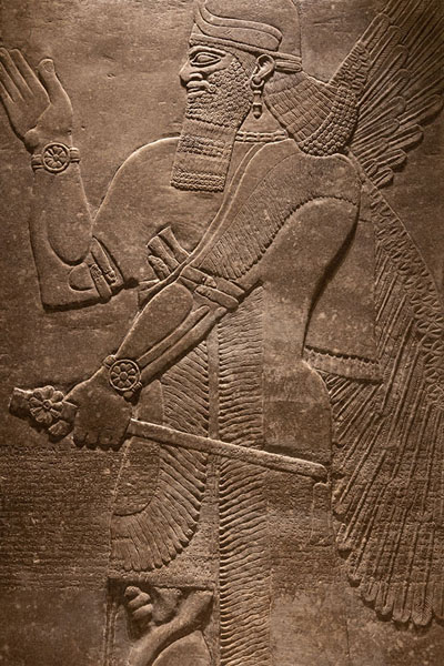 Foto van Winged protective deity, Assyrian art in the Museum of Fine Arts in BostonBoston - Verenigde Staten
