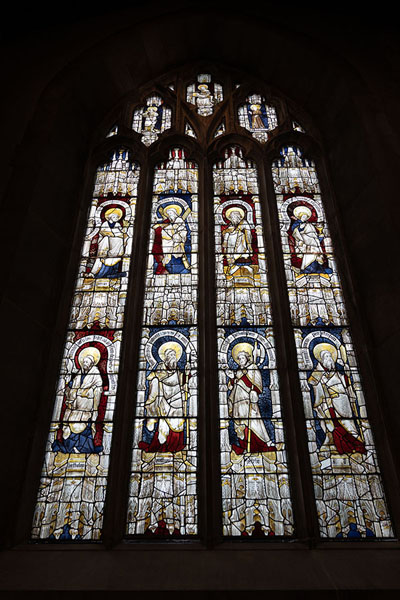 Foto di Stained glass window in a chapel in the museumBoston - Stati Uniti