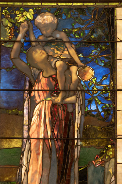 Foto di Detail of a stained glass window by John LaFarge in the museumBoston - Stati Uniti