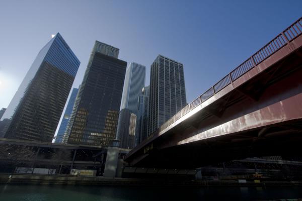 Picture of Chicago Riverwalk (United States): Columbus Drive bridge seen from below