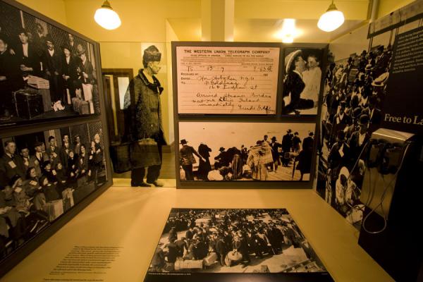 Picture of Ellis Island (United States): One of the many information stands of the museum